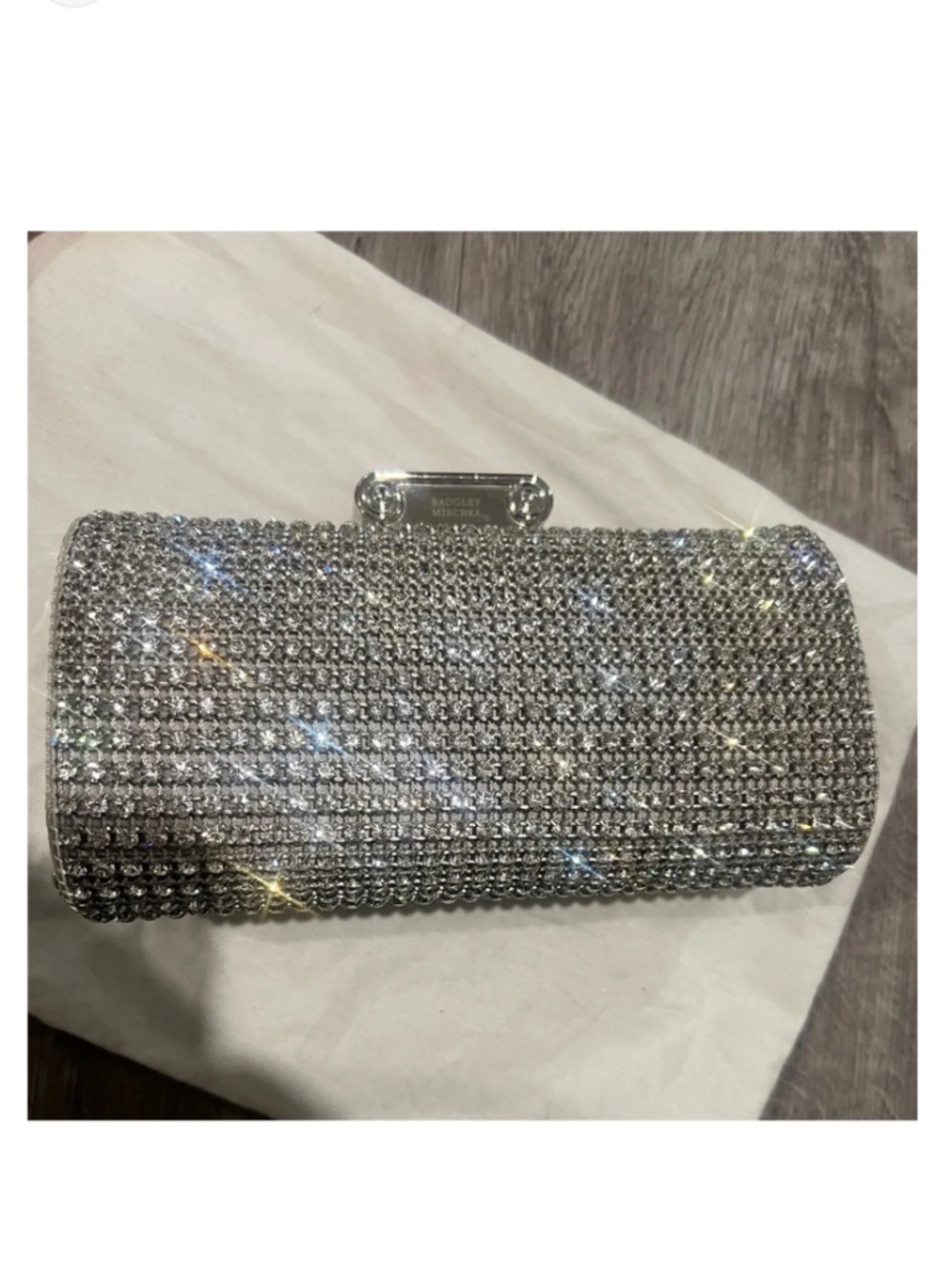 Badgley Mischka Silver Rhinestone Evening bag